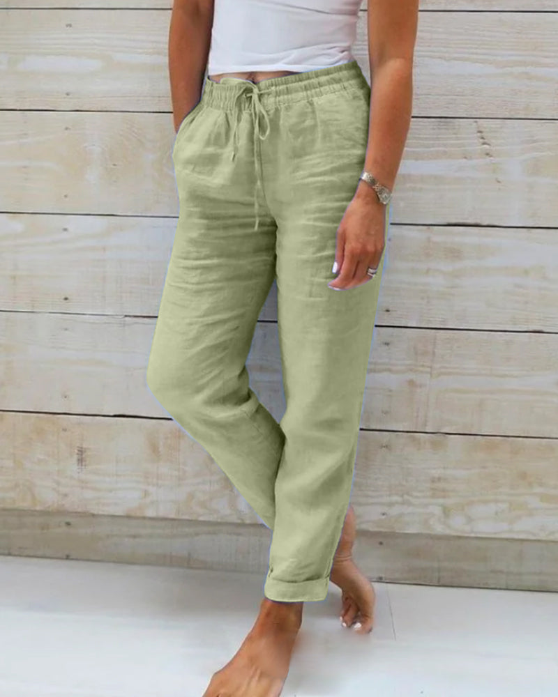 Allison - Elegant custom-made cotton-linen pants