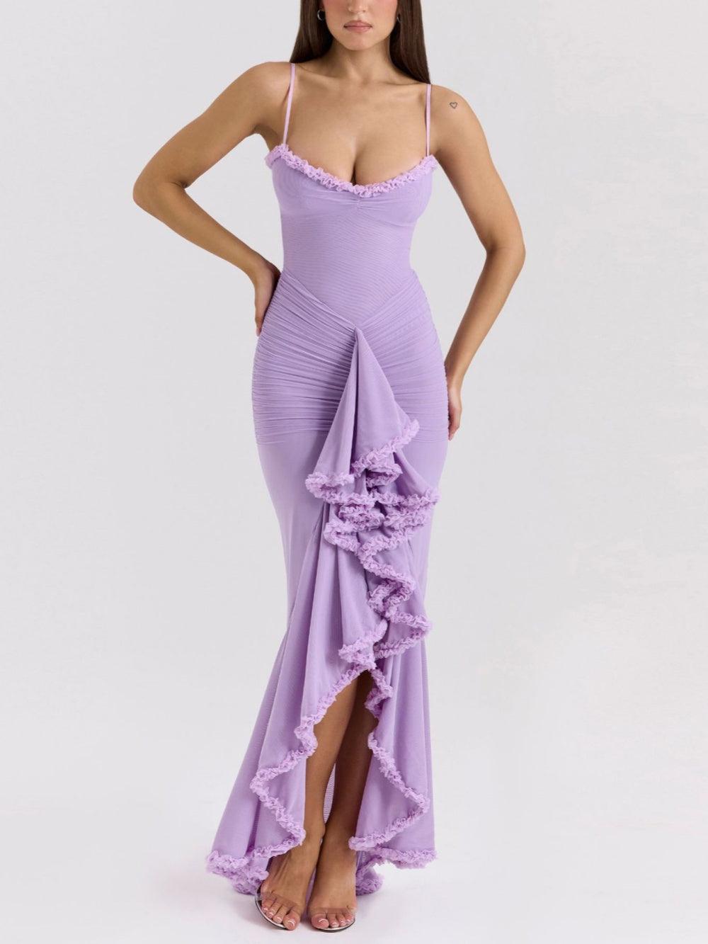 Long Mesh Maxi Dress with Off-Shoulder Design for an Elegant and Trendy Look