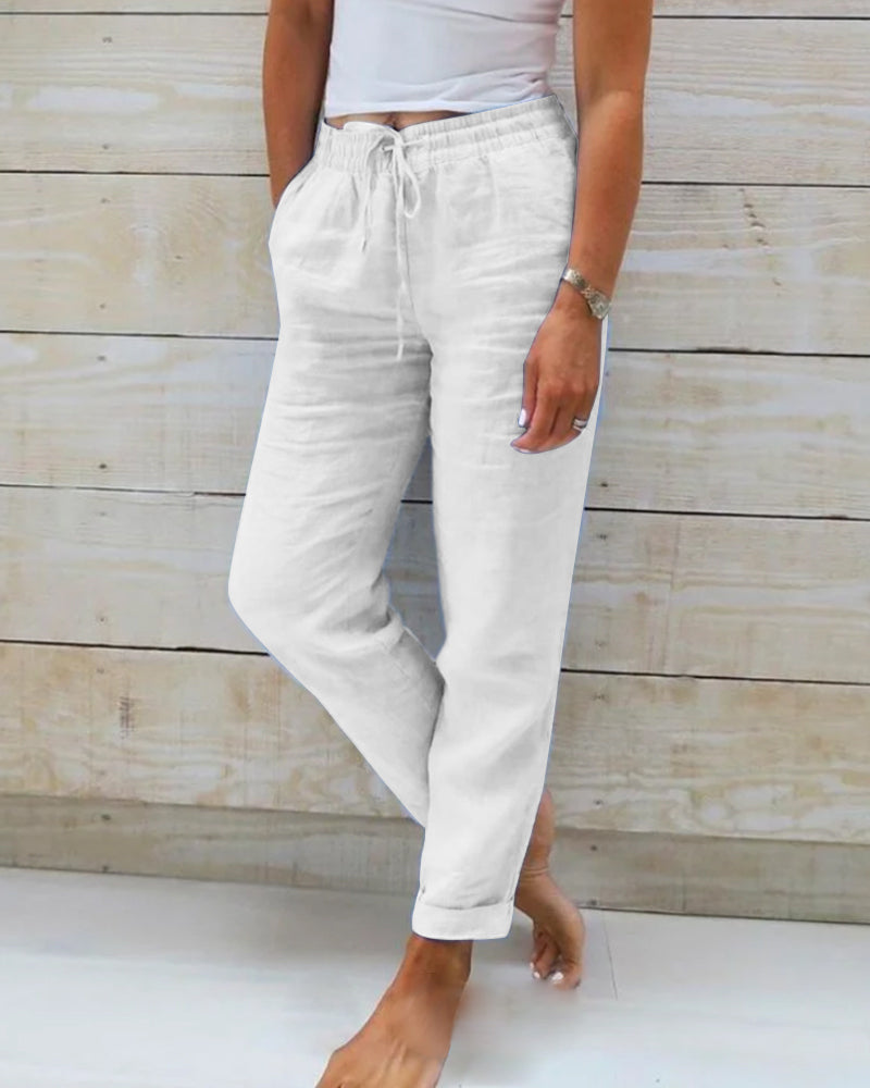 Allison - Elegant custom-made cotton-linen pants