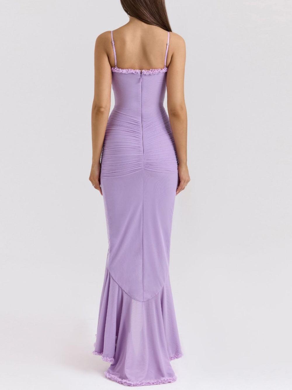 Long Mesh Maxi Dress with Off-Shoulder Design for an Elegant and Trendy Look