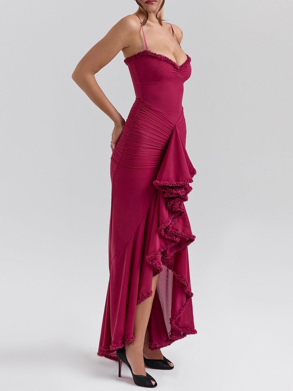 Long Mesh Maxi Dress with Off-Shoulder Design for an Elegant and Trendy Look