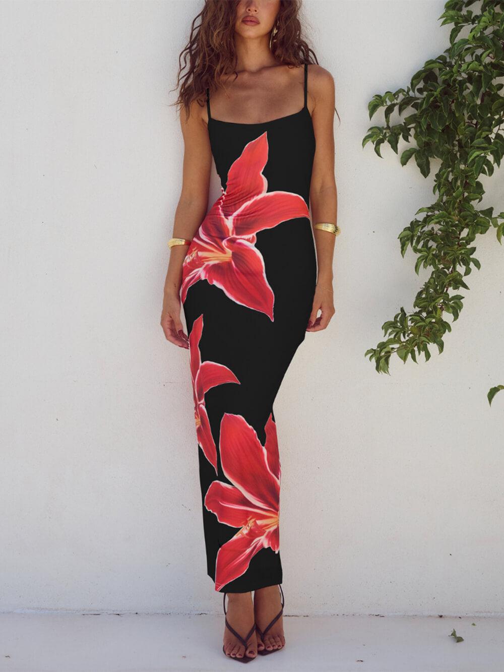 Unforgettable Abstract Floral Maxi Dress for a Unique Elegance