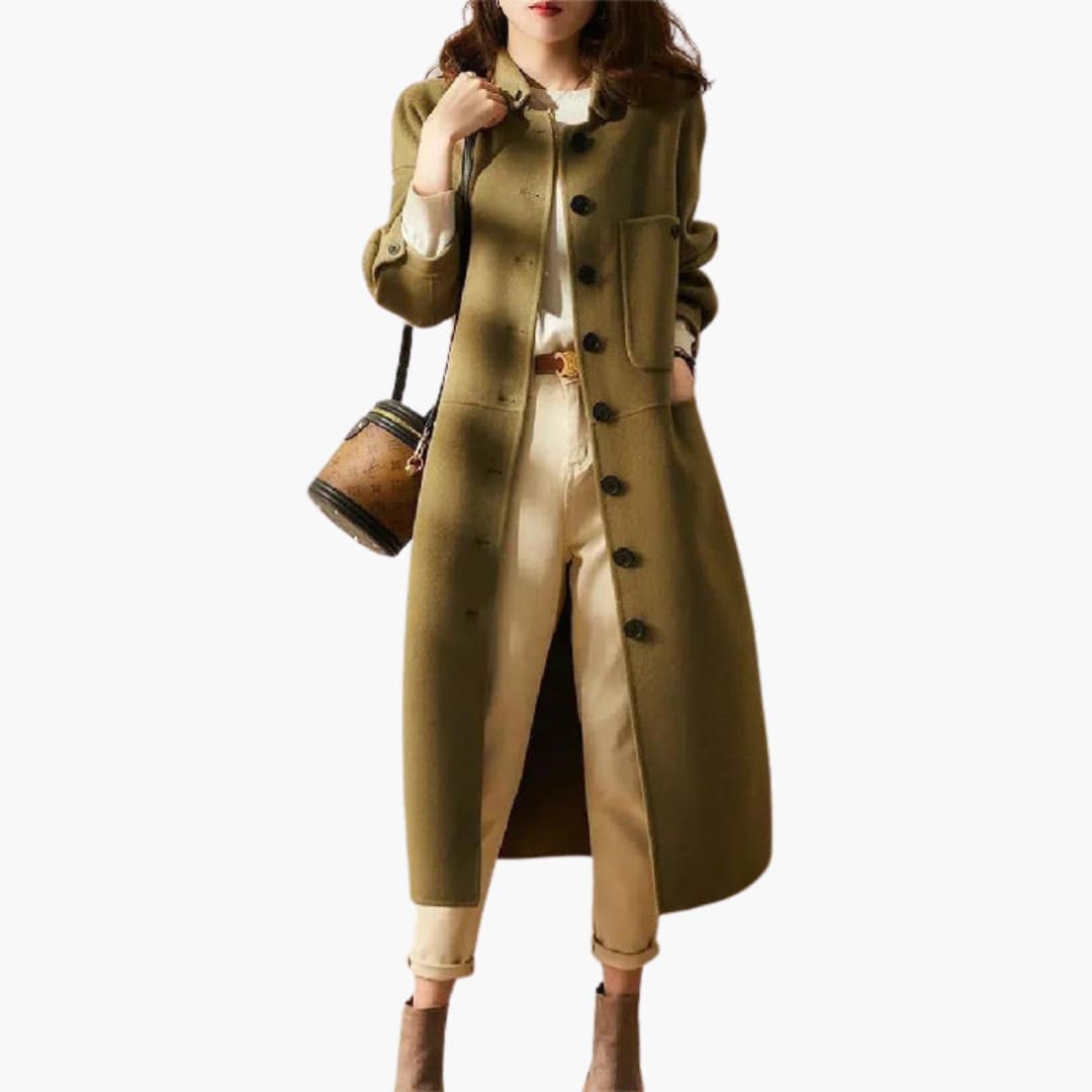 Elegant long trench coat for women – timelessly stylish and versatile.