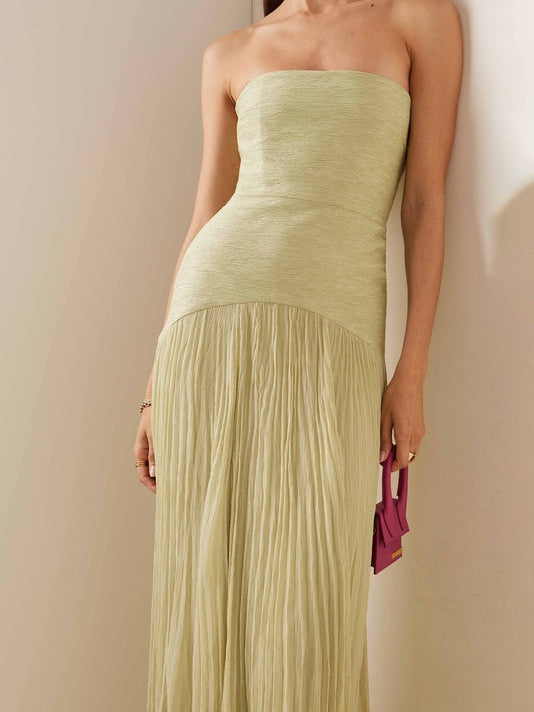 Long Off-Shoulder Dress with Elegant Solid Stitching