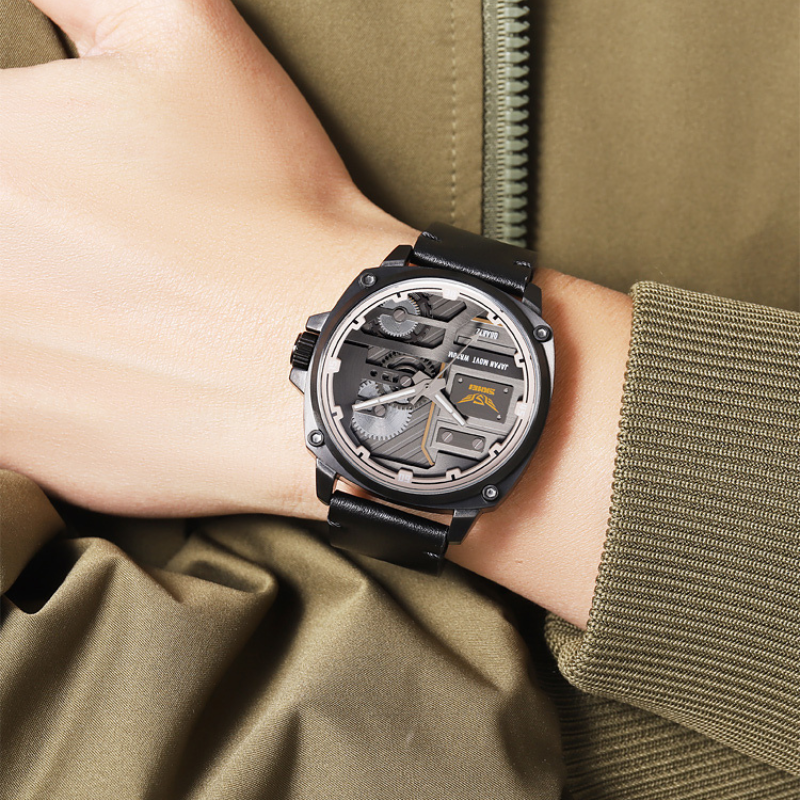 Elegant Leather Quartz Men's Watch