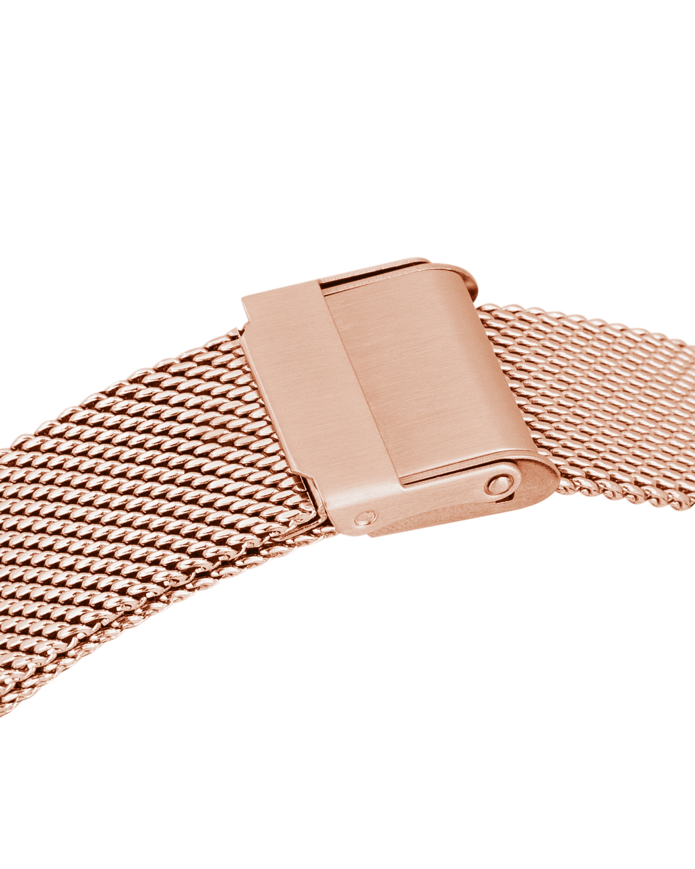 Midnight - Elegant Rectangular Watch with Rose Gold Finish, Stylish Black Dial and Mesh Band