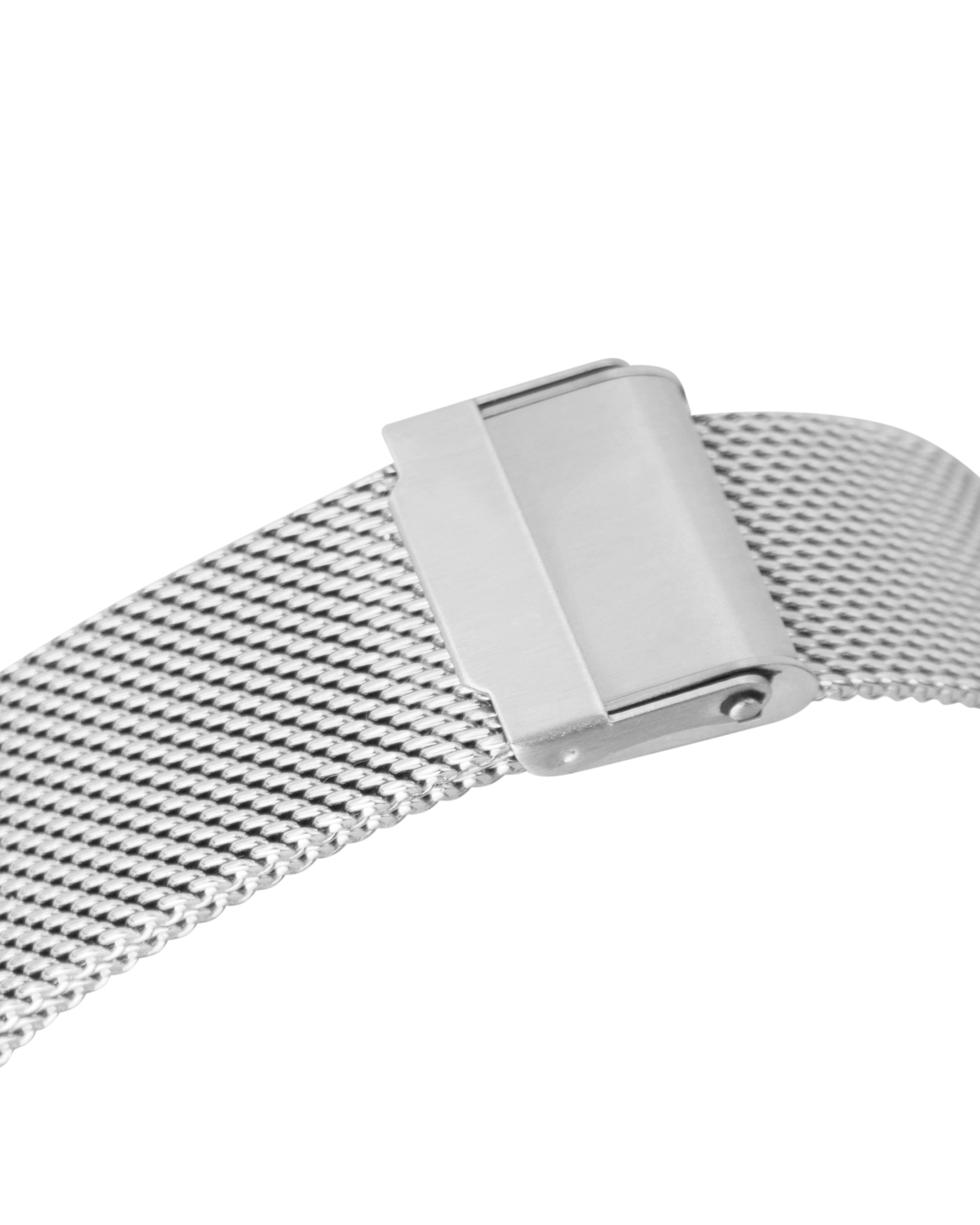 Celestial - Elegant Silver Round Watch with Luxury Mesh Band