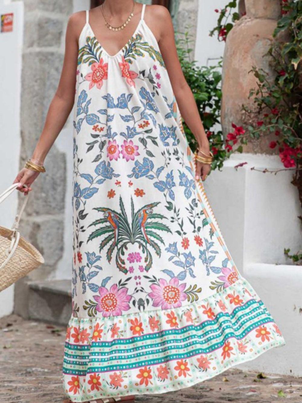 Plus Size Printed Long Sleeve Party Dress