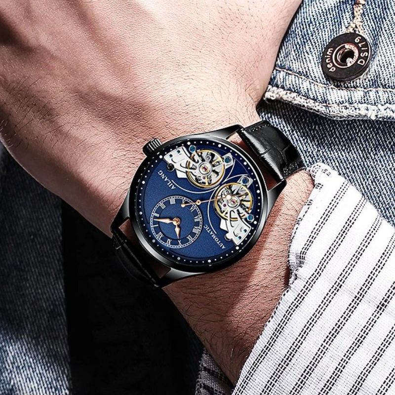 Luxury Double Tourbillon Luminous Mechanical Watch