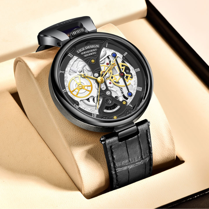 Elegant hollow-design business watch for a sophisticated style