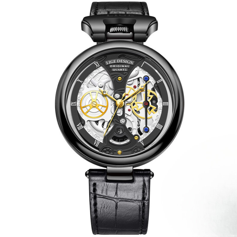 Elegant hollow-design business watch for a sophisticated style