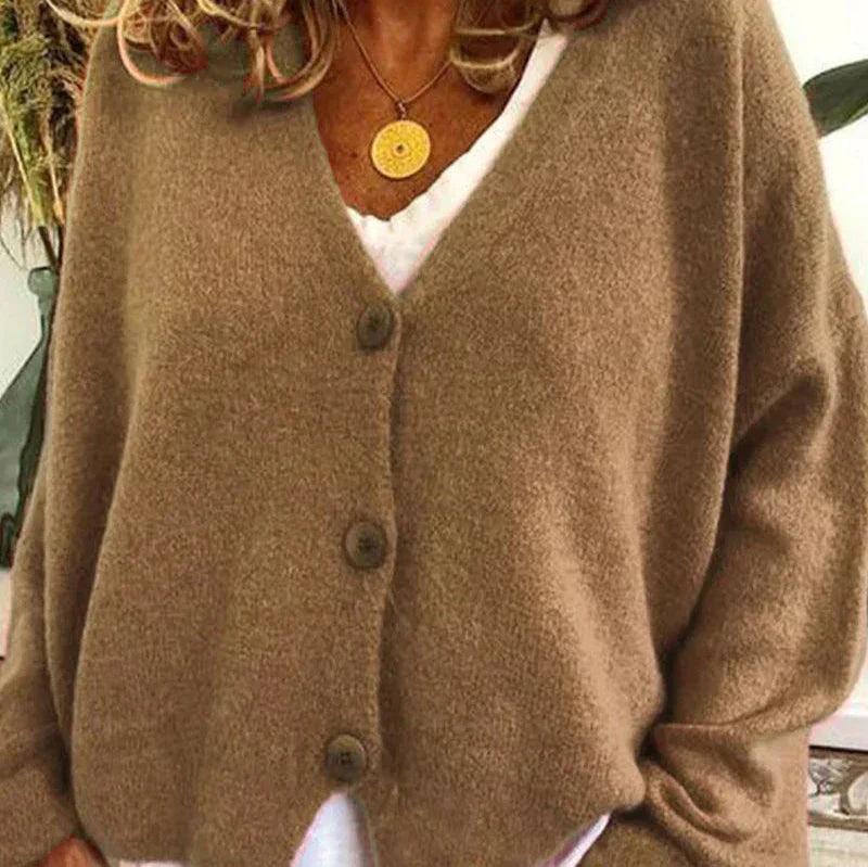 Claire | Women's Relaxed Fit V-Neck Cozy Knit Cardigan for Comfort and Style