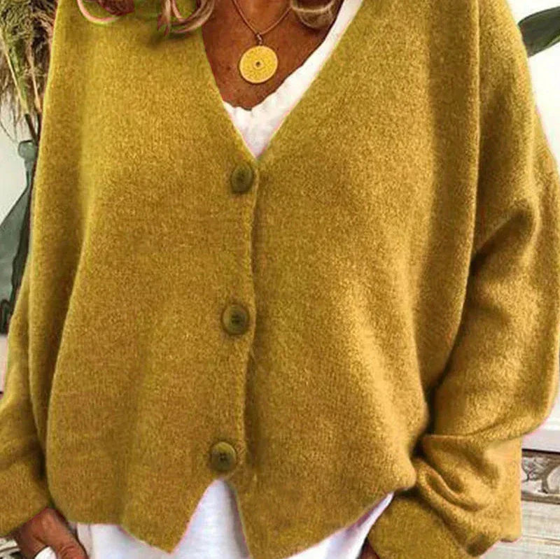 Claire | Women's Relaxed Fit V-Neck Cozy Knit Cardigan for Comfort and Style