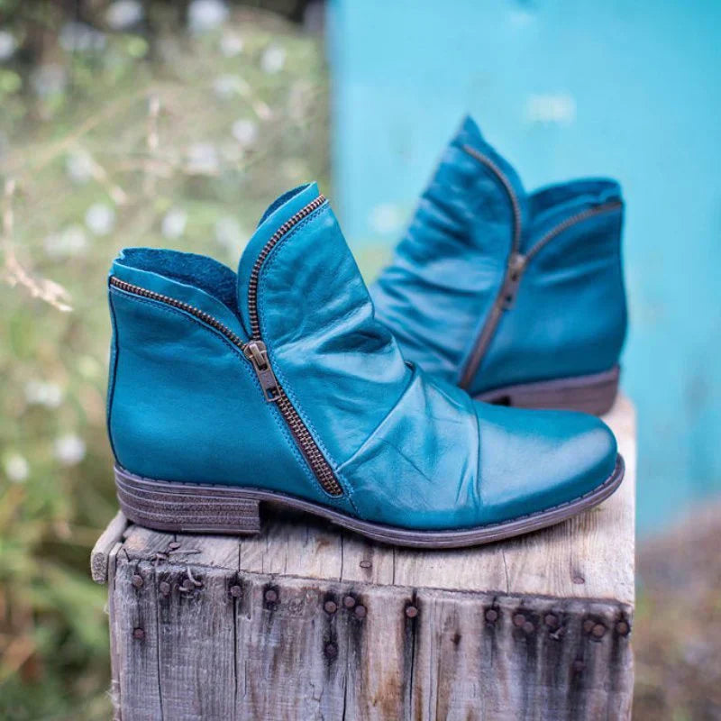 SmithShoes Stylish Faux Leather Zip-Up Boots for a Chic Look