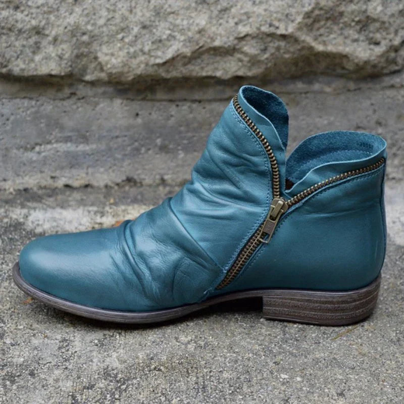 SmithShoes Stylish Faux Leather Zip-Up Boots for a Chic Look