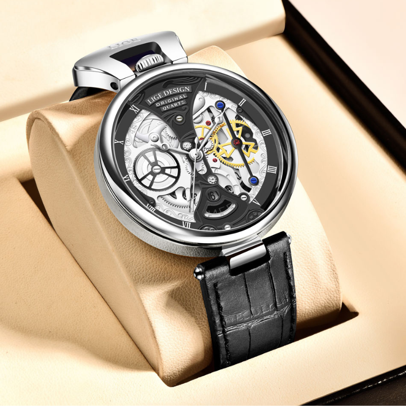 Elegant hollow-design business watch for a sophisticated style