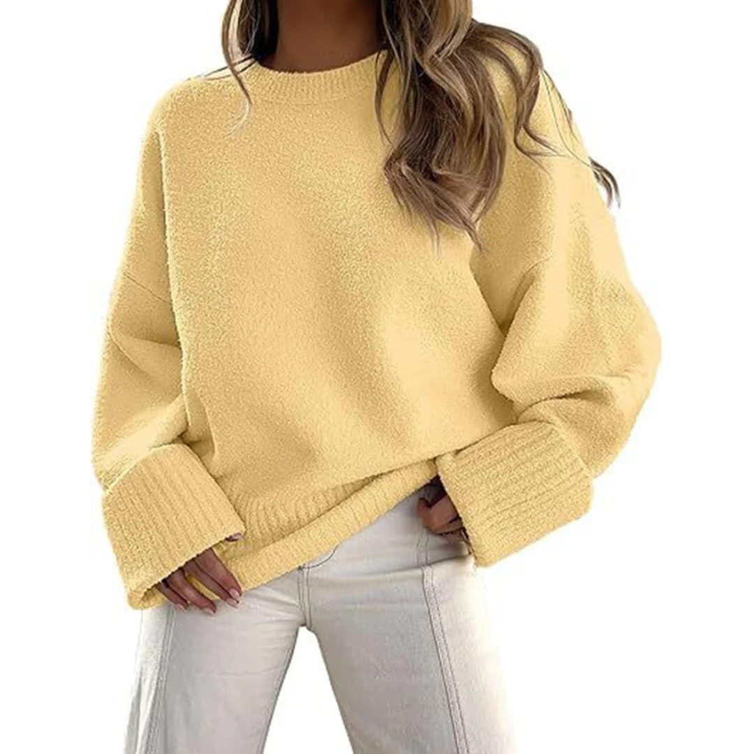 Cozy Ultra-Soft Oversized Fuzzy Knit Pullover Sweater