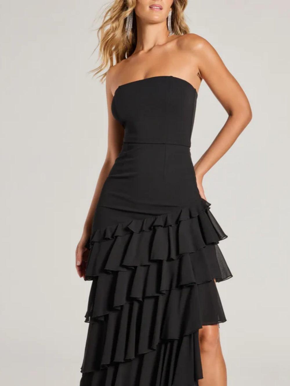 Elegant Shianne Strapless Chiffon Ruffled A-Line Formal Dress