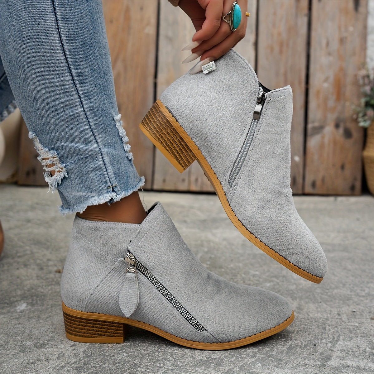 Jasmine - Stylish and Elegant Laceless Ankle Boots
