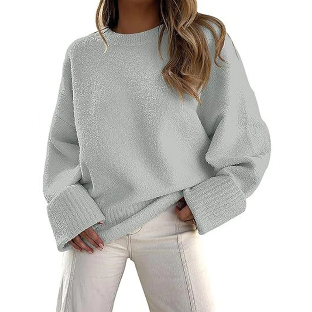 Cozy Ultra-Soft Oversized Fuzzy Knit Pullover Sweater