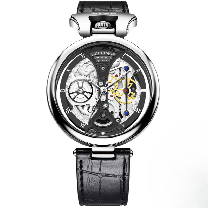 Elegant hollow-design business watch for a sophisticated style