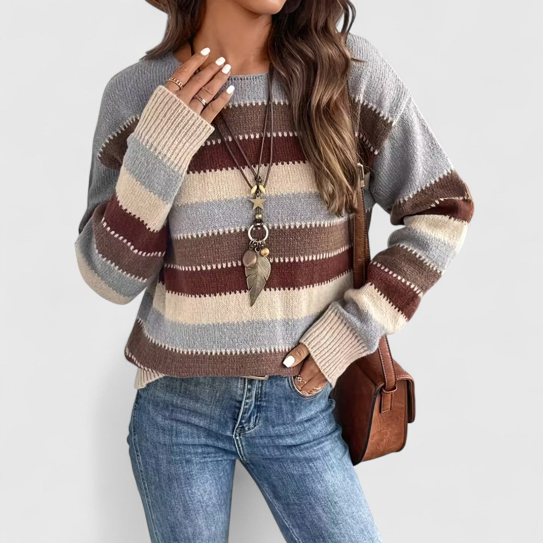 Sofia - Chic Vintage Striped Sweater for Effortless Style