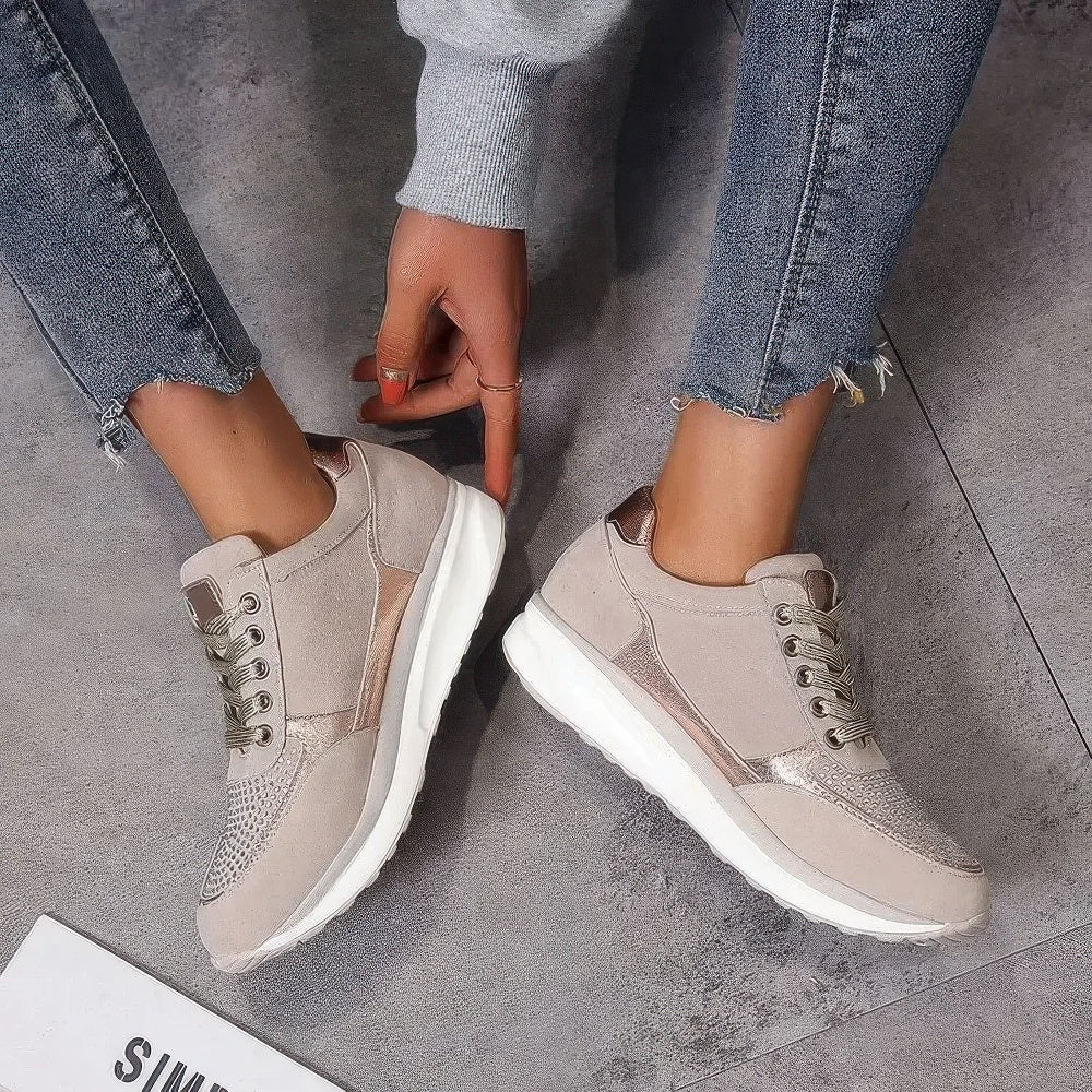 Vulcanized Platform Sneakers for Women - Comfort and Elegant Style