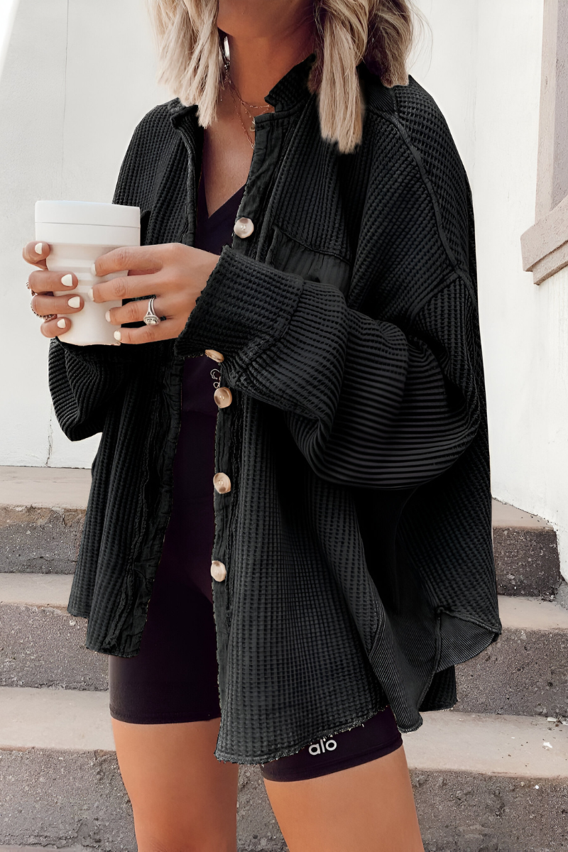 Mila - Comfortable Knit Cardigan with Ruffled Pattern