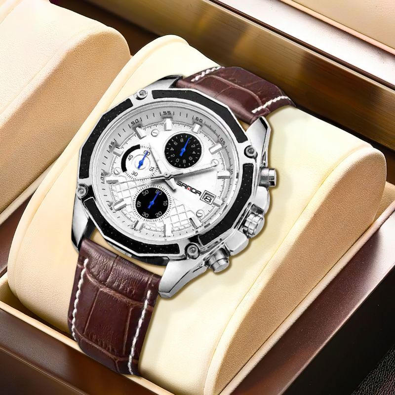 Quartz chronograph watch for car racing