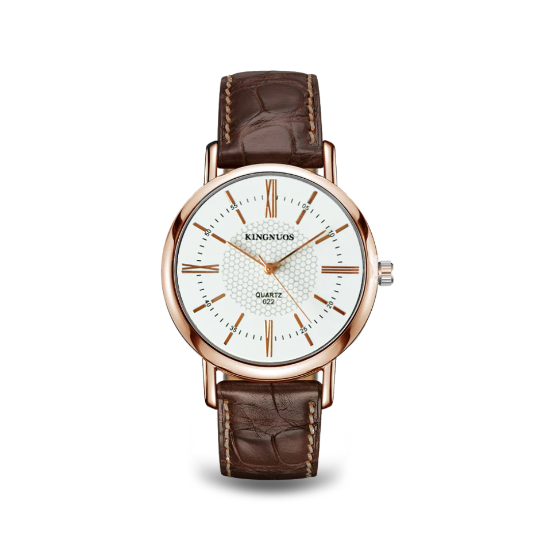 Elegant Leather Strap Quartz Wristwatch for Timeless Style