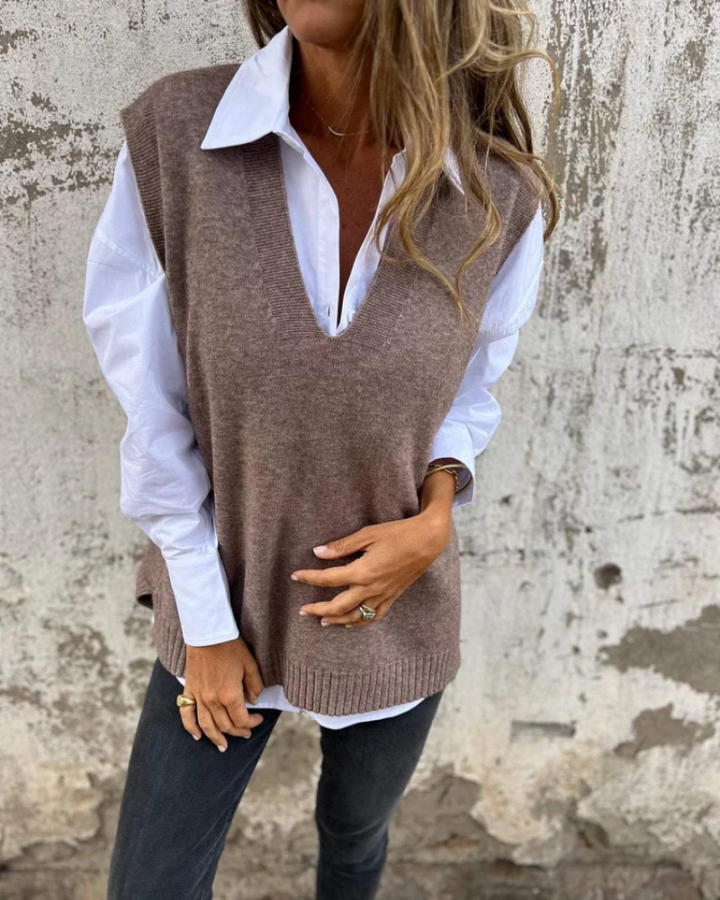 NUSA - Chic Knit Sweater Vest for a Stylish Look