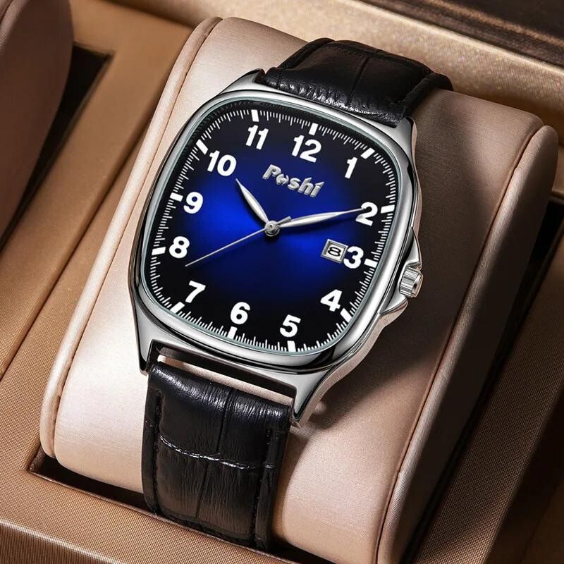 Elegant Quartz Watch with Fashion Leather Strap