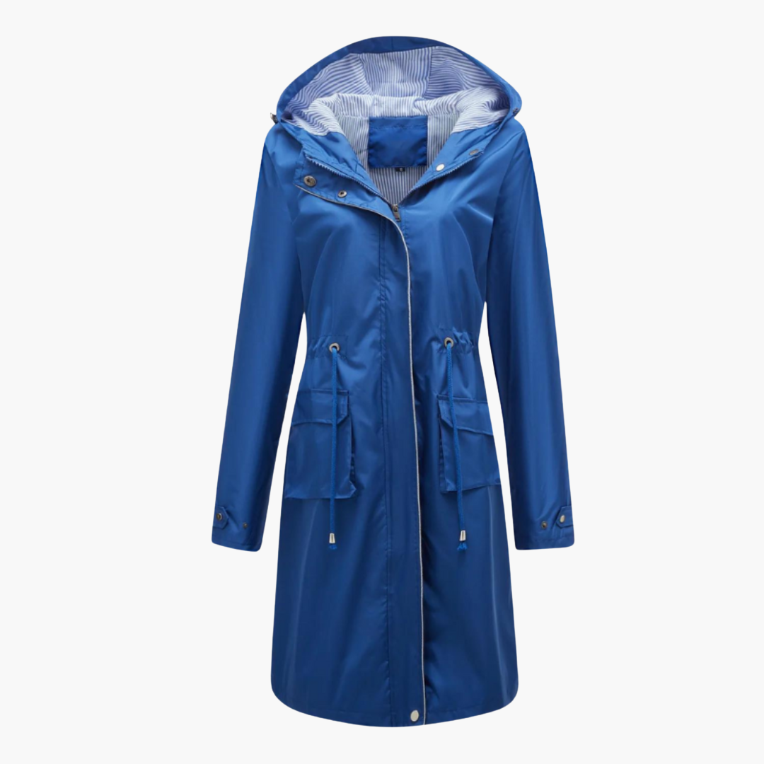 Women's trench coat with hood and practical front pockets – stylish and versatile