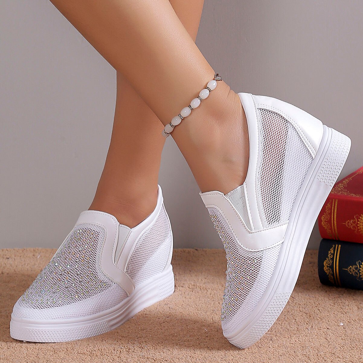 Trendy women's basketball with white crystals