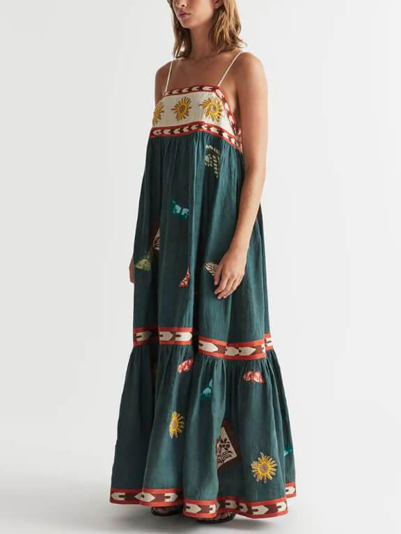 Funny summer clothing with unique print - Trendy midi long dress