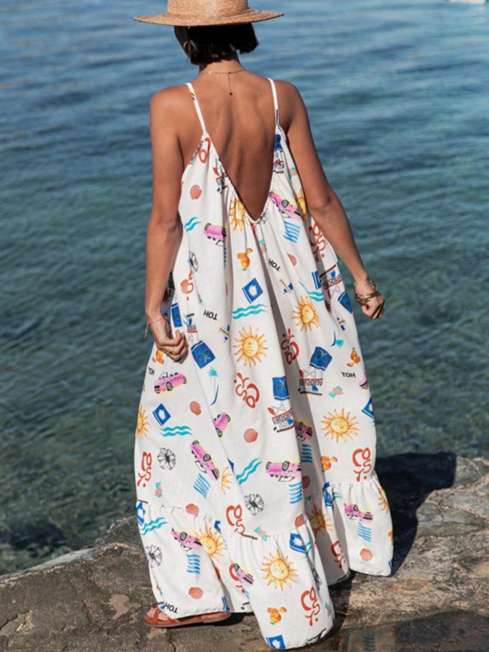 Plus Size Printed Long Sleeve Party Dress