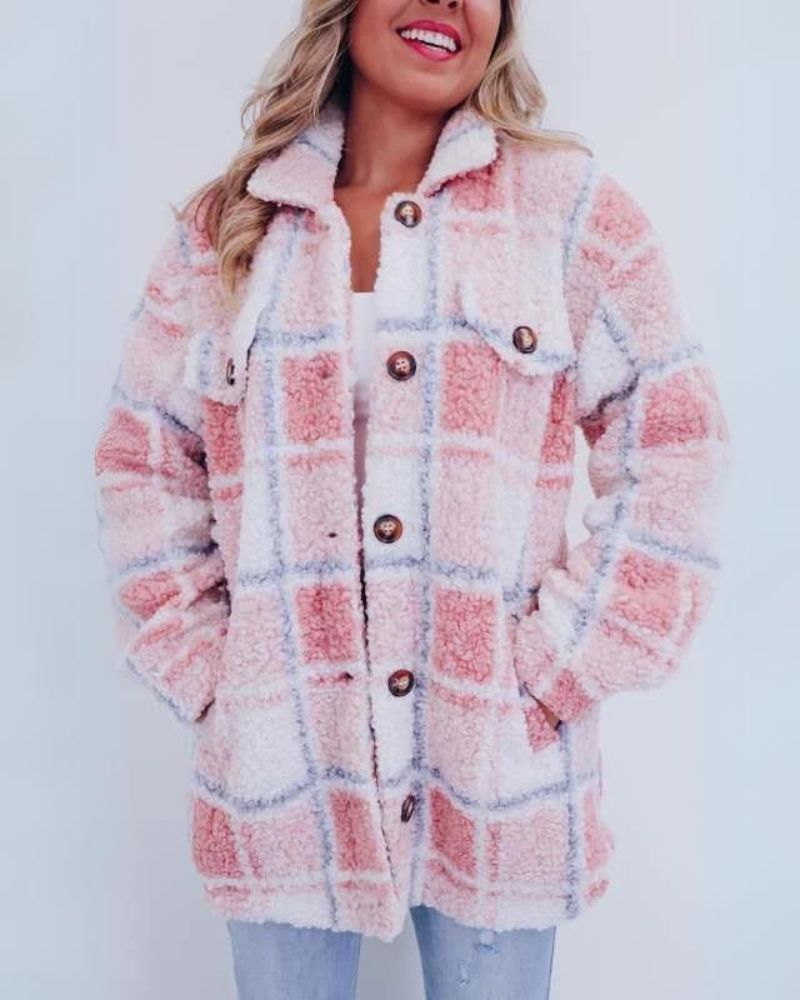 Norma | Cool fleece plaid jacket for stylish comfort