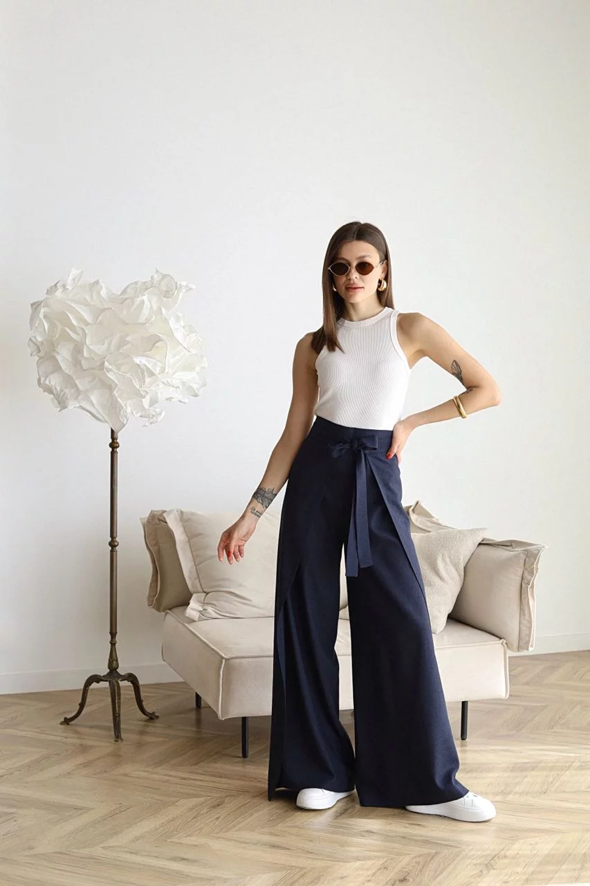 ARIANE – Women's Wide Linen Pants for a Stylish and Comfortable Look