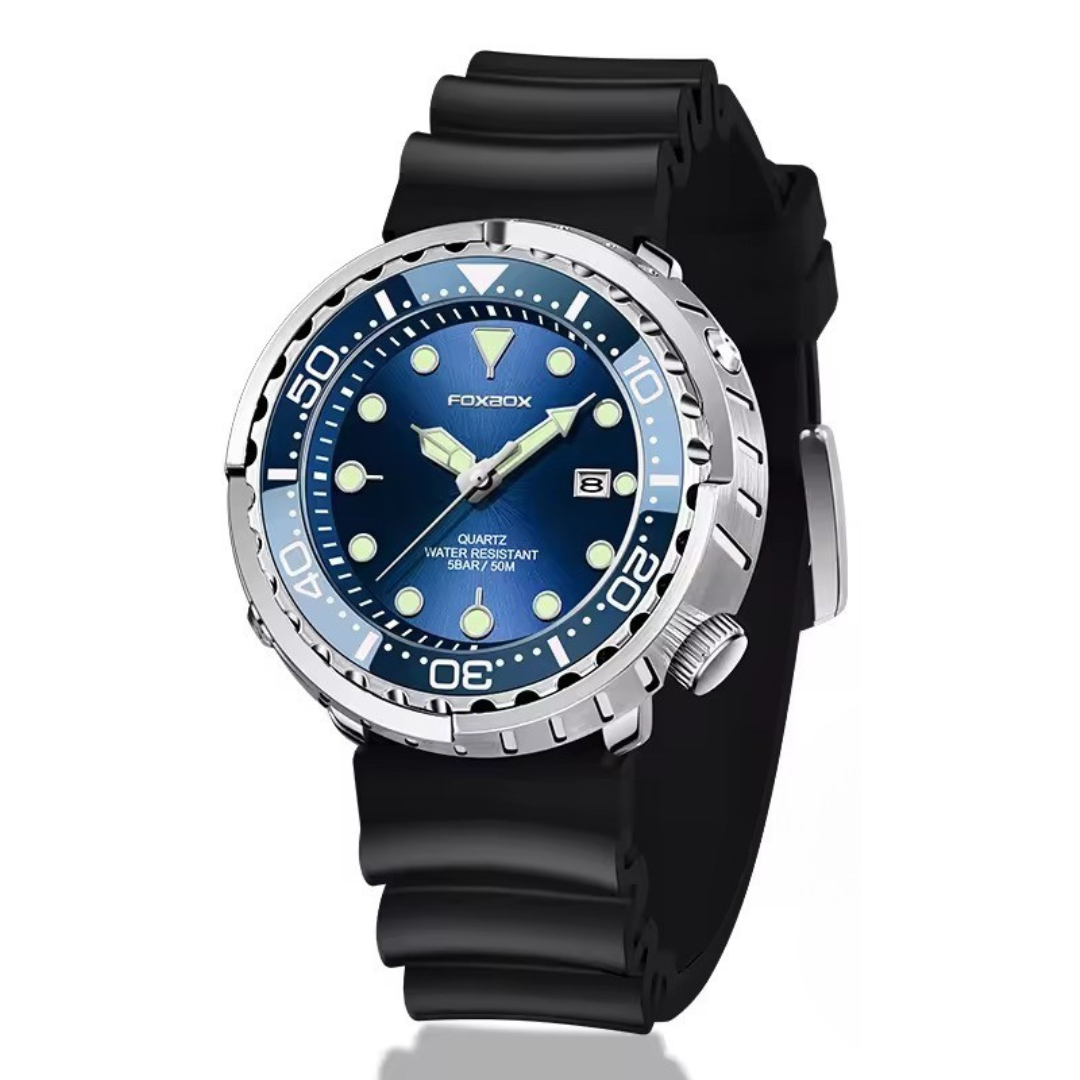 Sport Chronograph Watch with Silicone Strap for a Modern and Practical Style