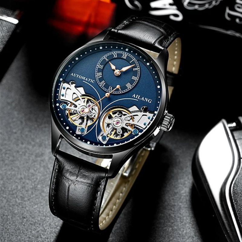 Luxury Double Tourbillon Luminous Mechanical Watch