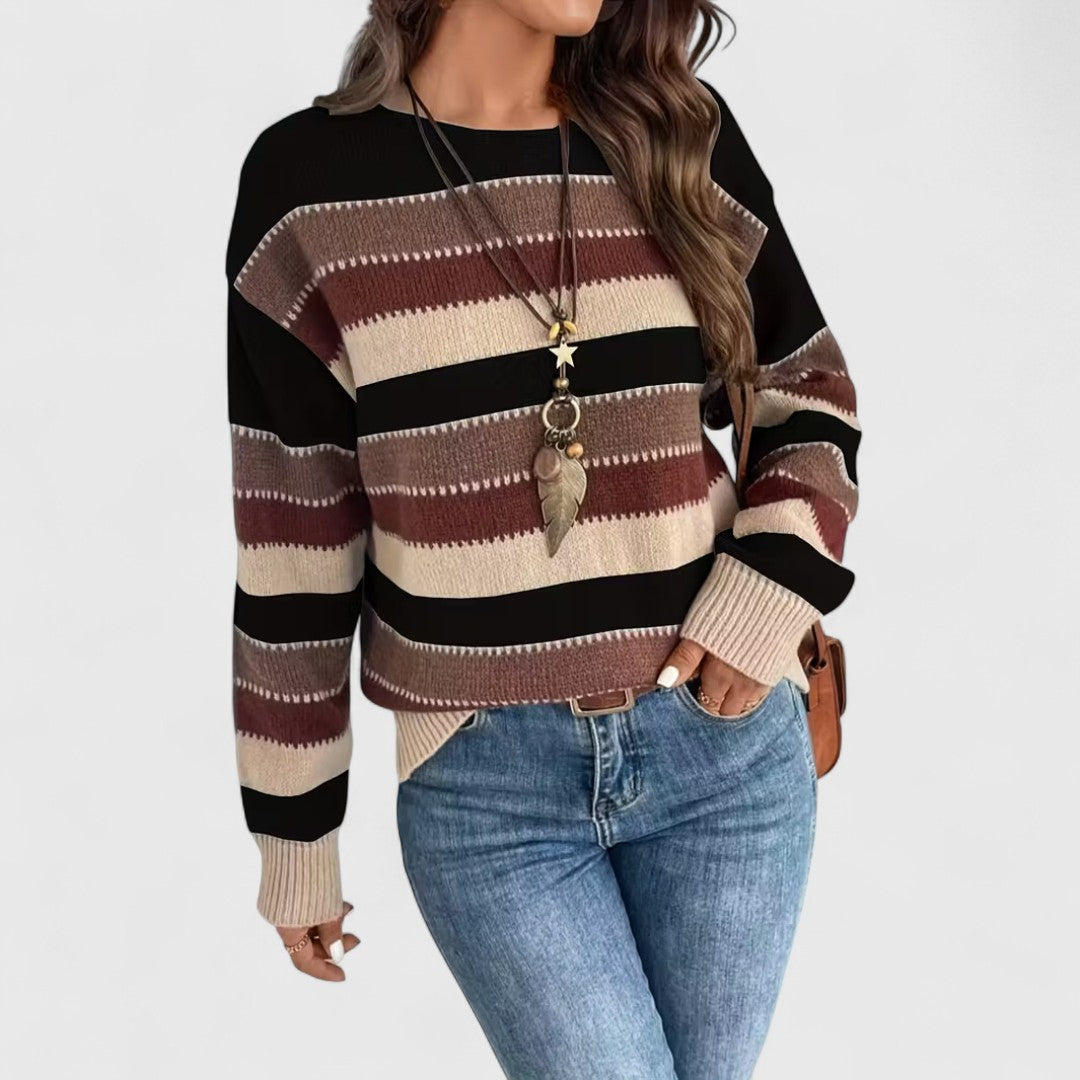 Sofia - Chic Vintage Striped Sweater for Effortless Style