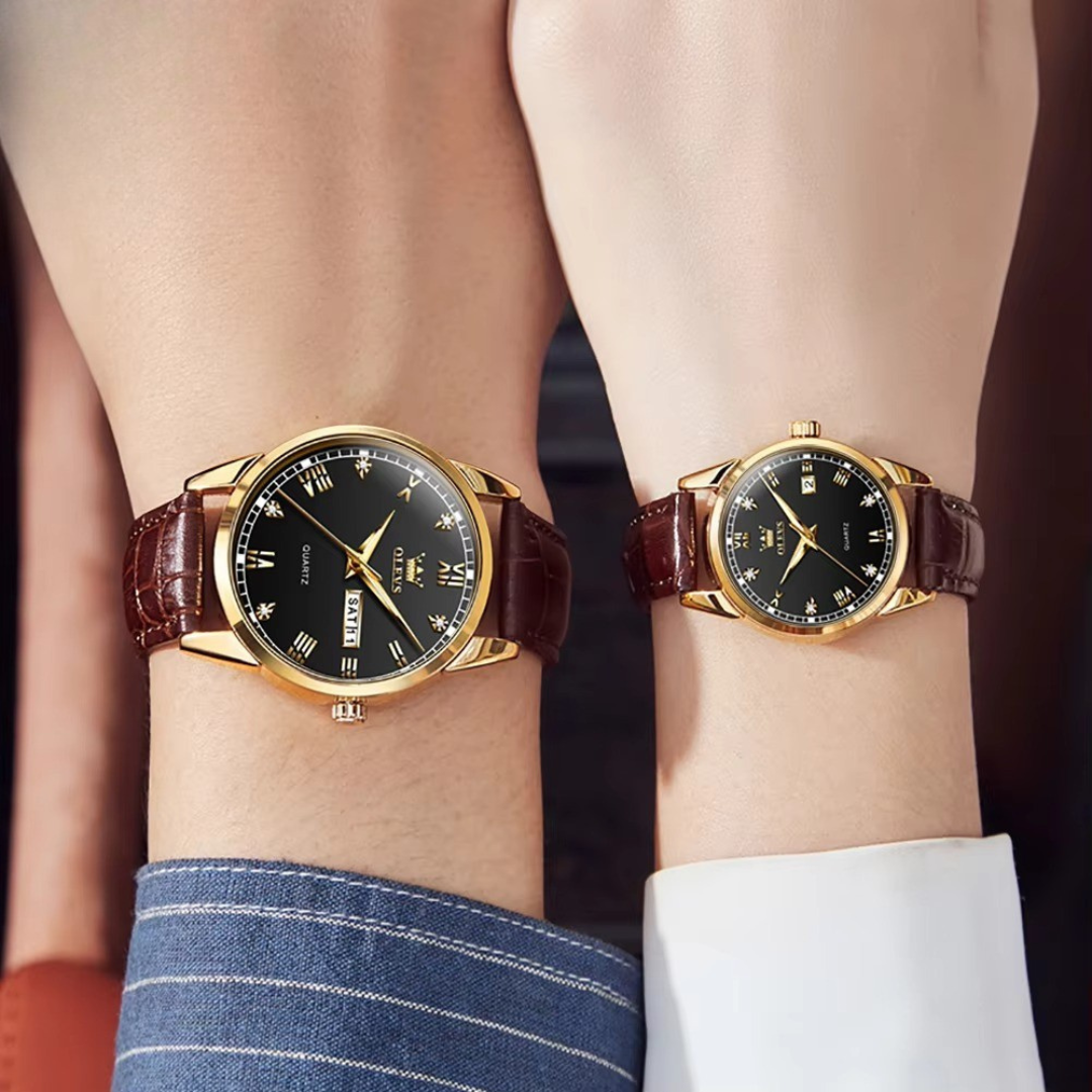Elegant Business Style Analog Quartz Couple Watch