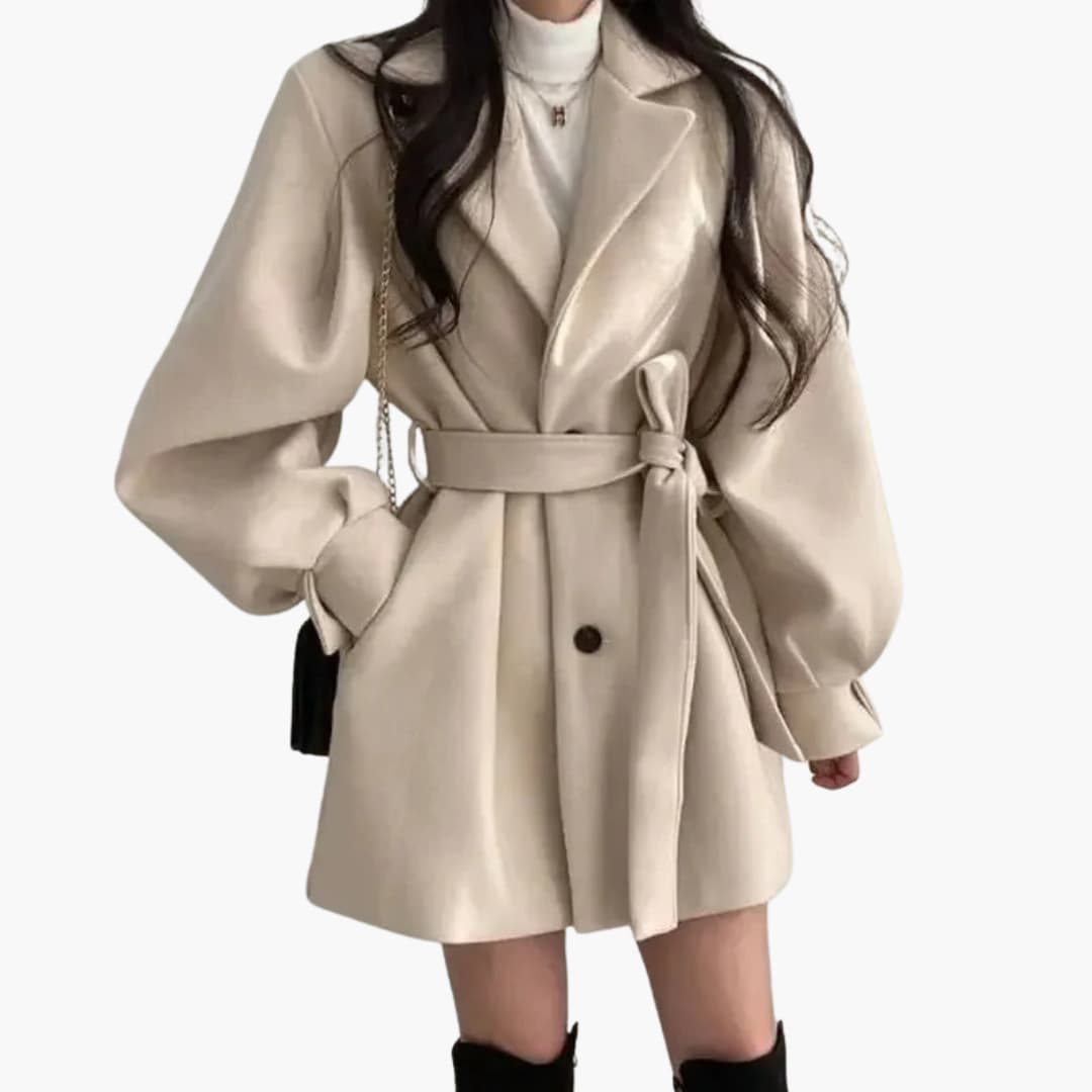 Elegant women's trench coat with belt