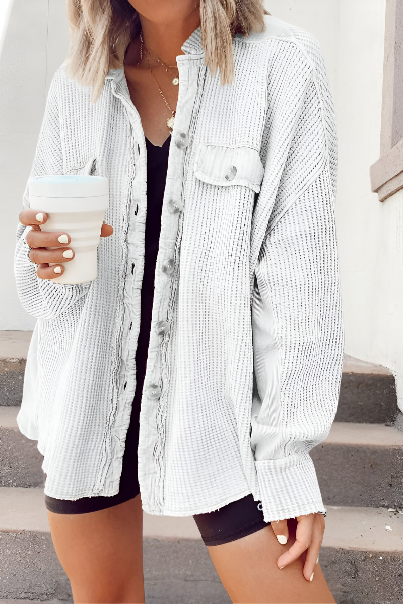 Mila - Comfortable Knit Cardigan with Ruffled Pattern