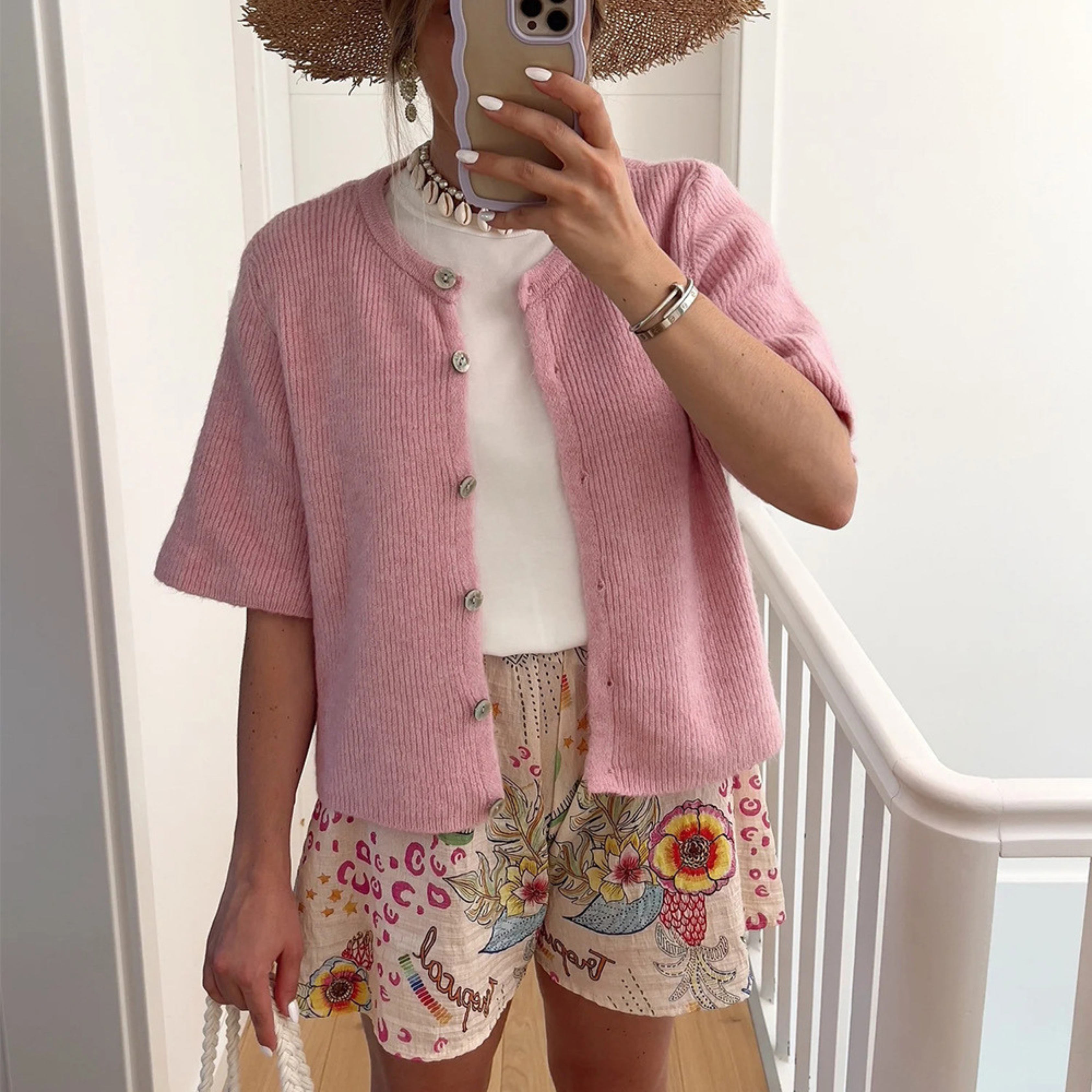 Casual Summer Lightweight Cardigan with Short Sleeves