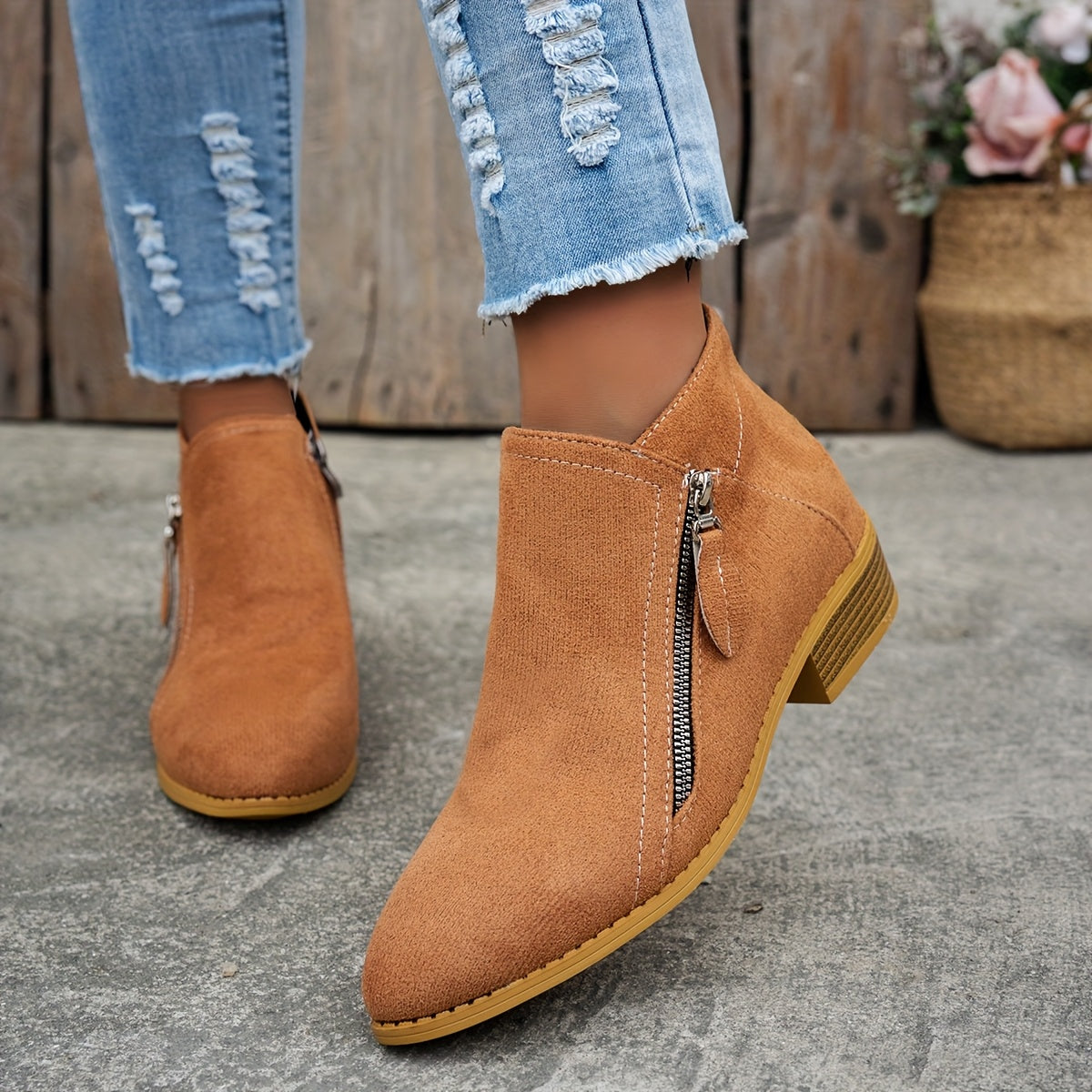 Jasmine - Stylish and Elegant Laceless Ankle Boots