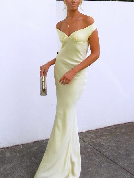 Long Satin Dress with Cut-Out Shoulders for Unparalleled Elegance