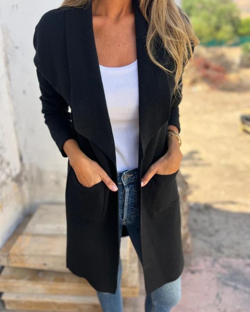 EIGONA - Women's Casual Revers Collar Cardigan Jacket for a Stylish and Comfortable Look