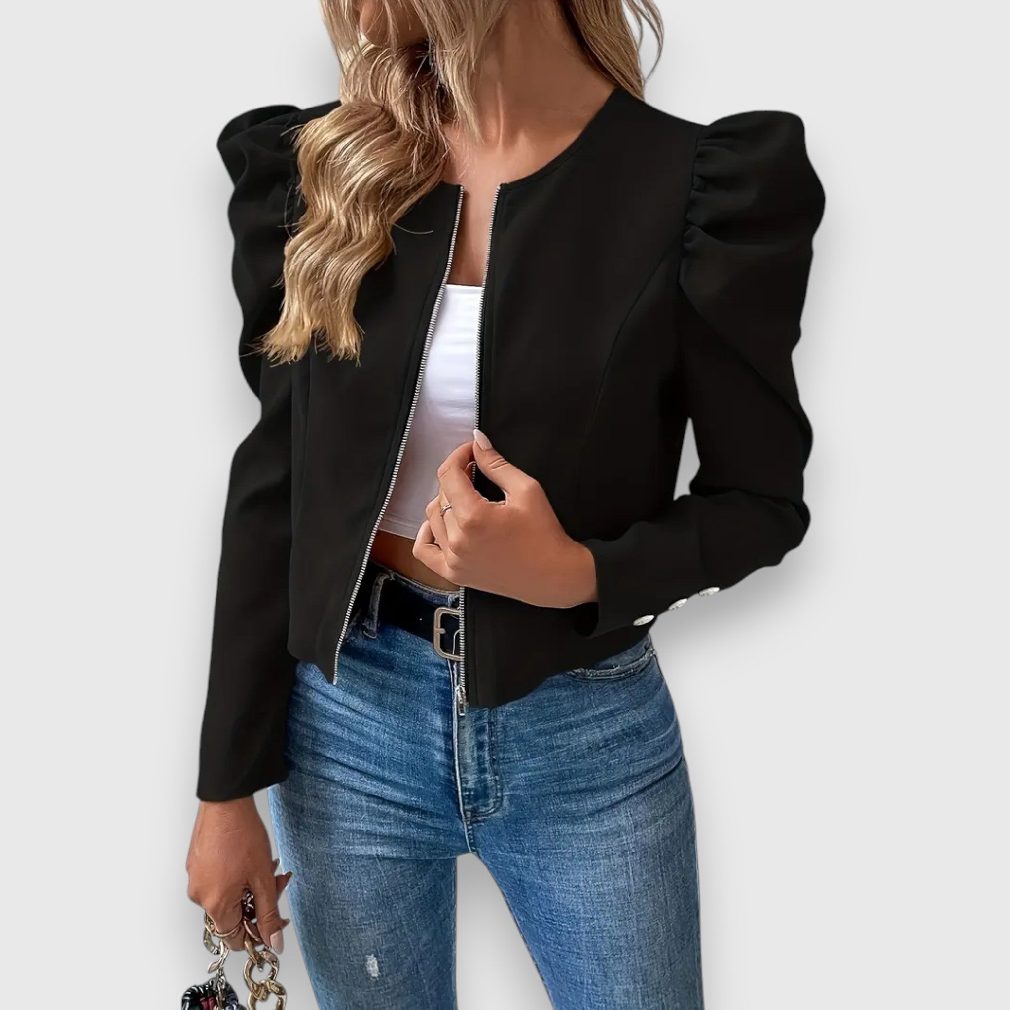 Léa – Elegant Women's Blouse with Puff Sleeves