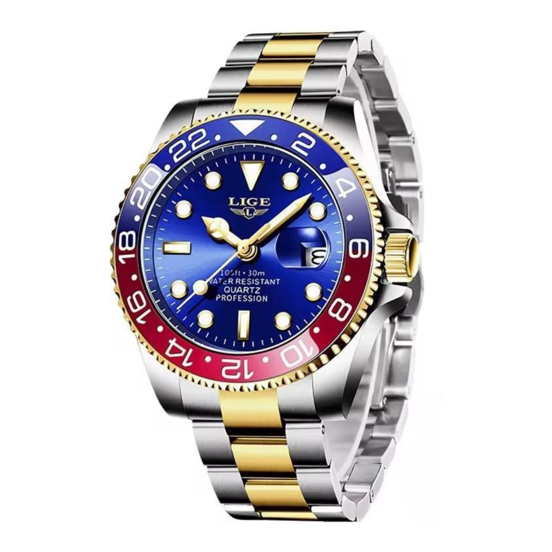 Elegant masculine stainless steel diving watch